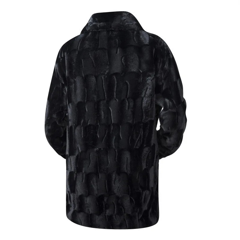 Long Velvet Coat – Korean Winter Fur Style