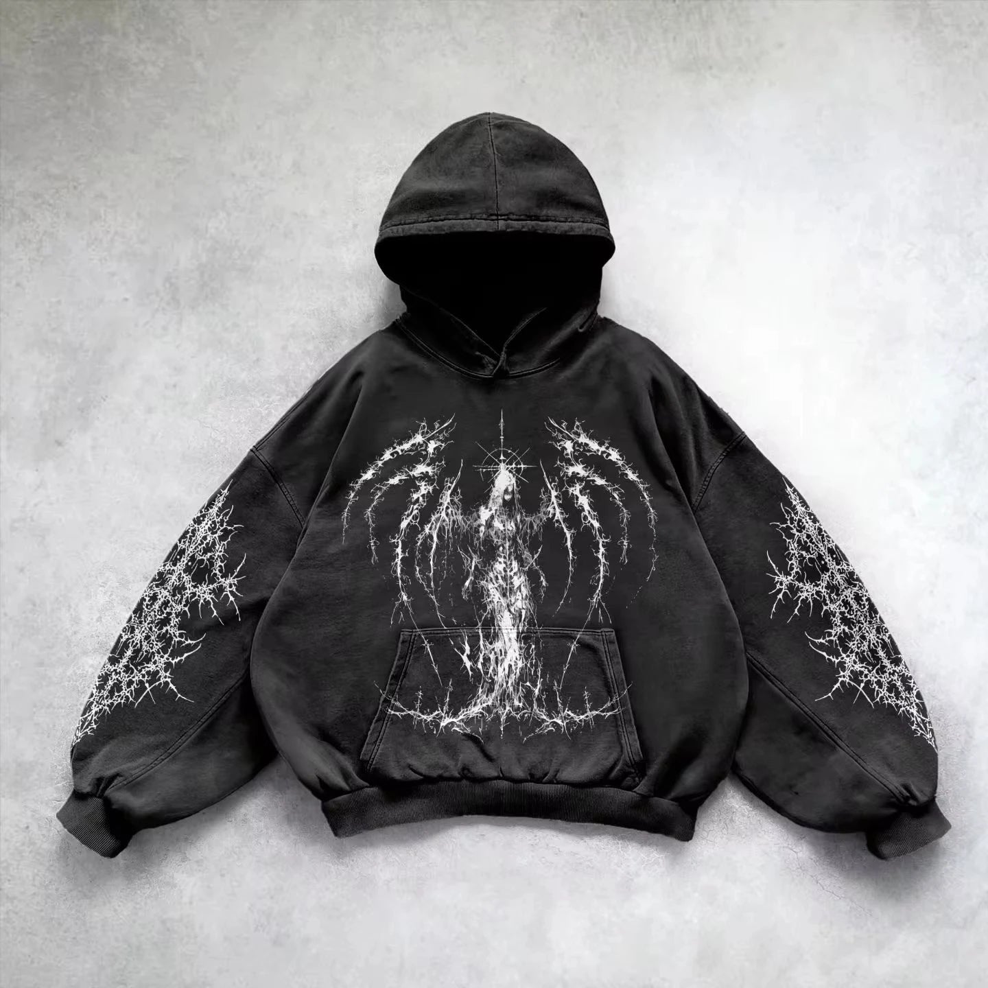 Gothic Graphic Hoodie – Y2K Grunge Streetwear