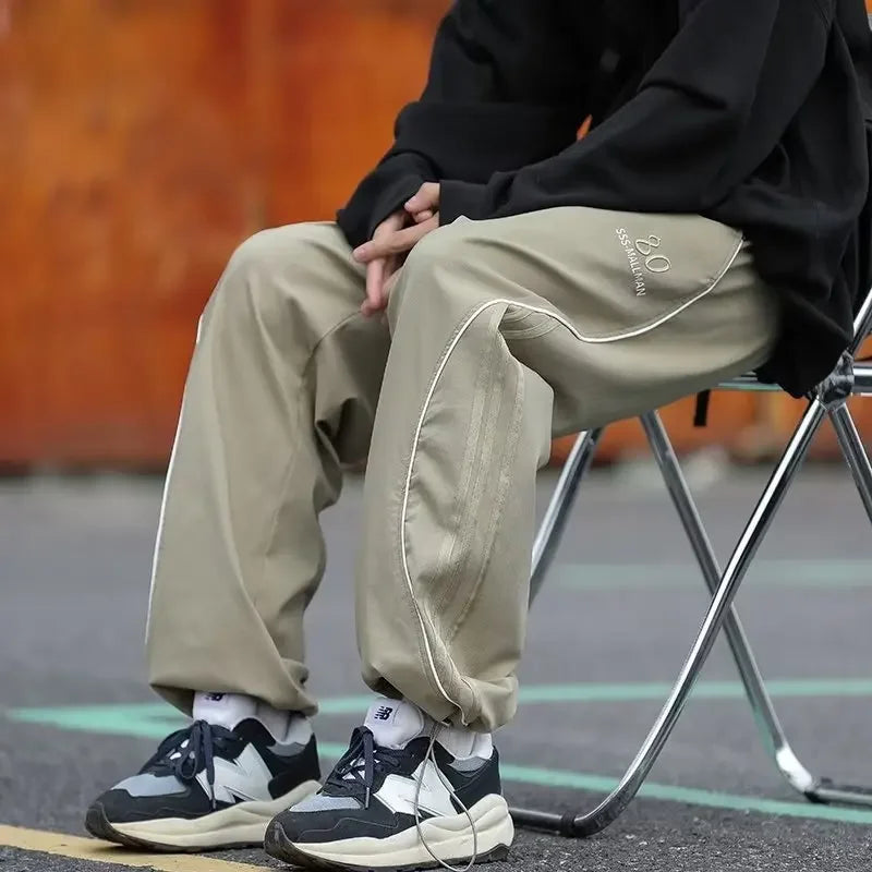 Embroidered Cotton Pants – American Loose Fit Style