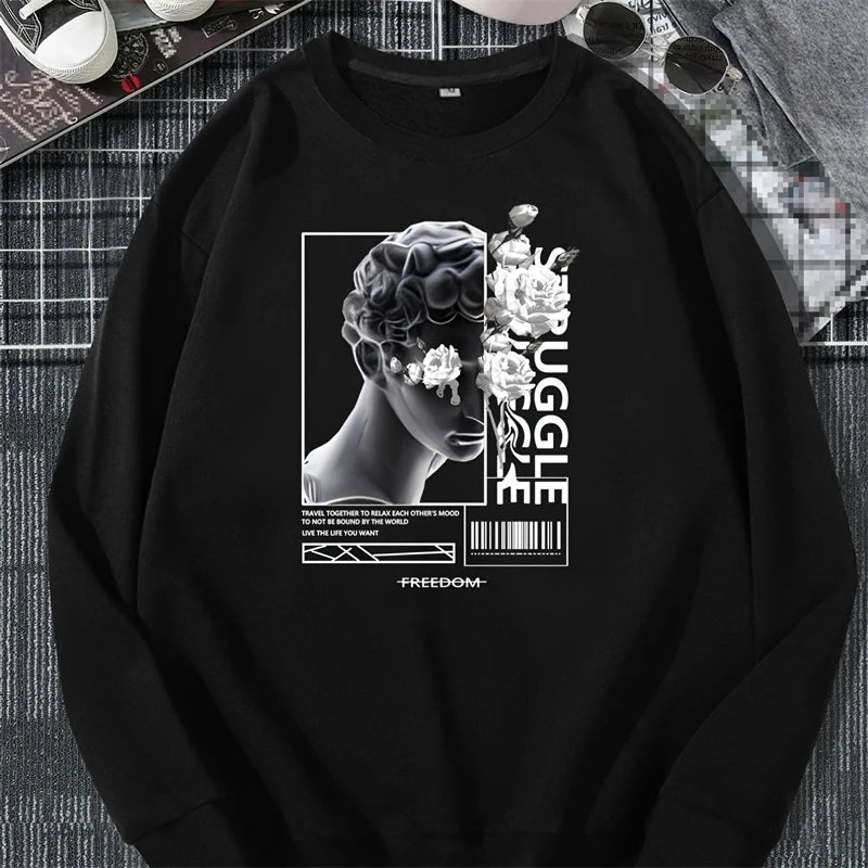 3D Print Crewneck – Simple Hip Hop Streetwear