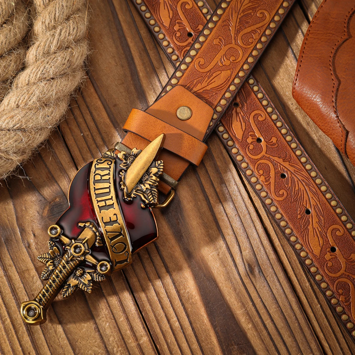 Alloy Plate Buckle, Western Retro Style Belt