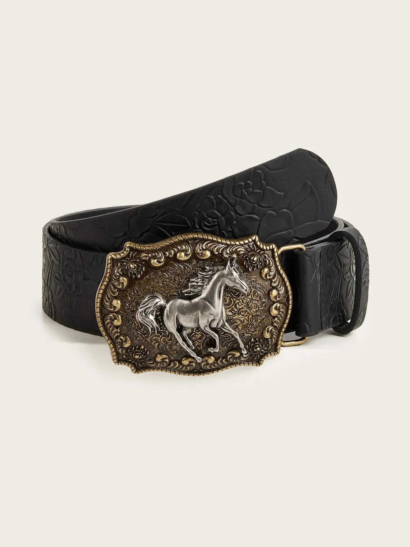 Horse Head Buckle Belt