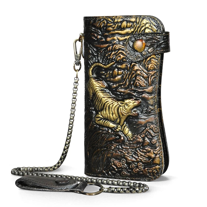 Luxury Dragon Embossed Leather Walle