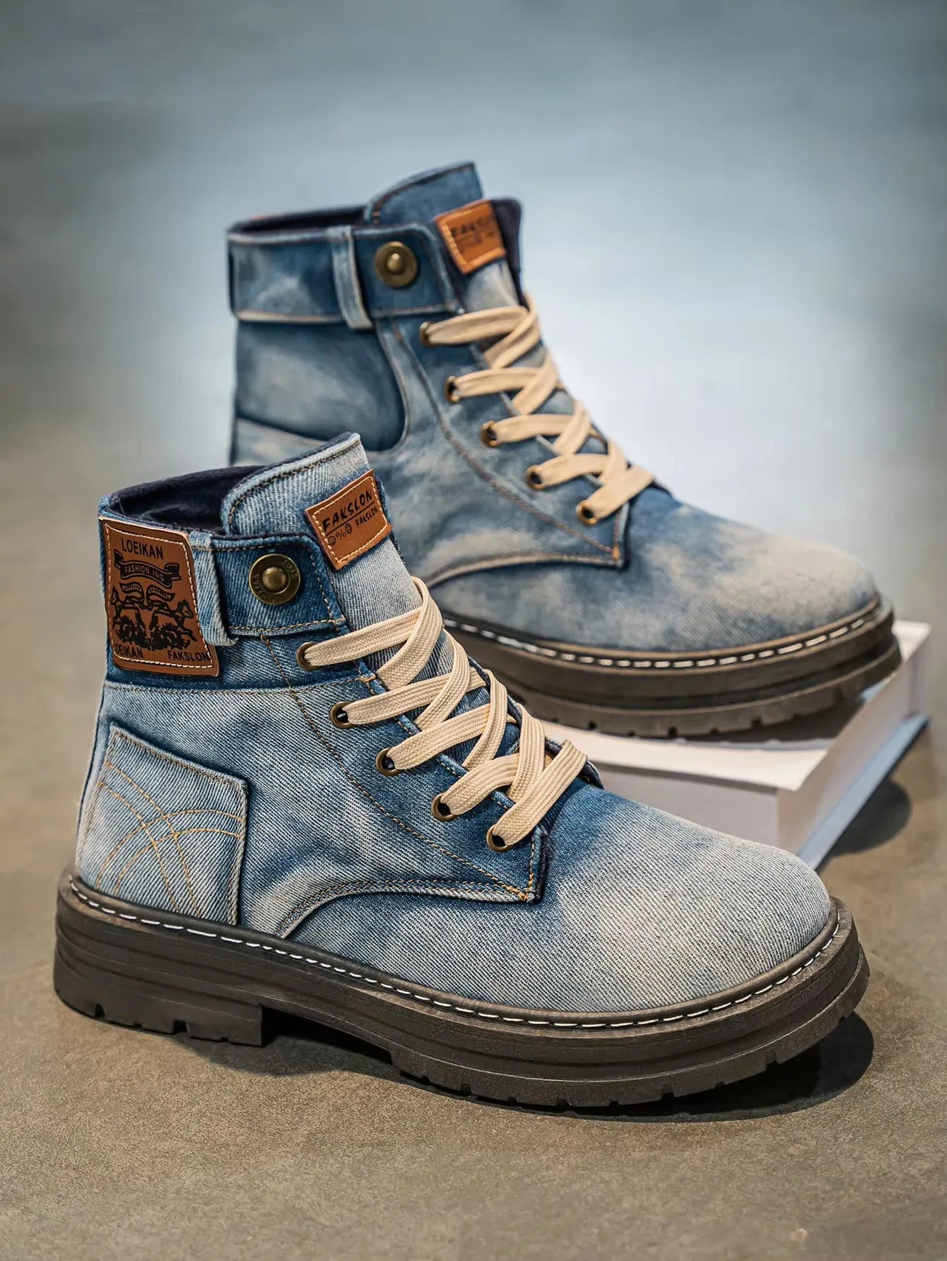 High-Top Denim Sneakers