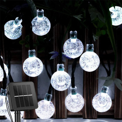 Aura Solar Crystal Globe Lights — Backyard & Trees