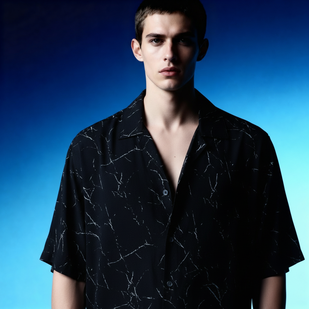 Textured Floral Short Sleeve Shirt