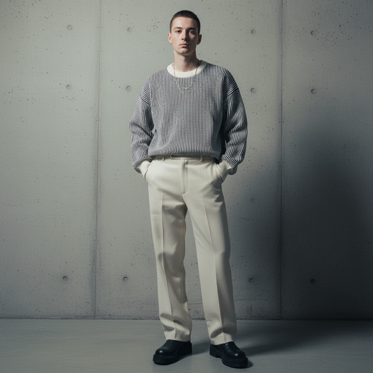 Striped Retro Loose Fit Sweater