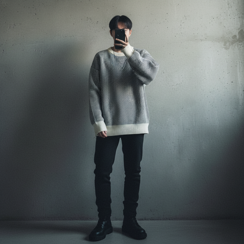 Striped Retro Loose Fit Sweater