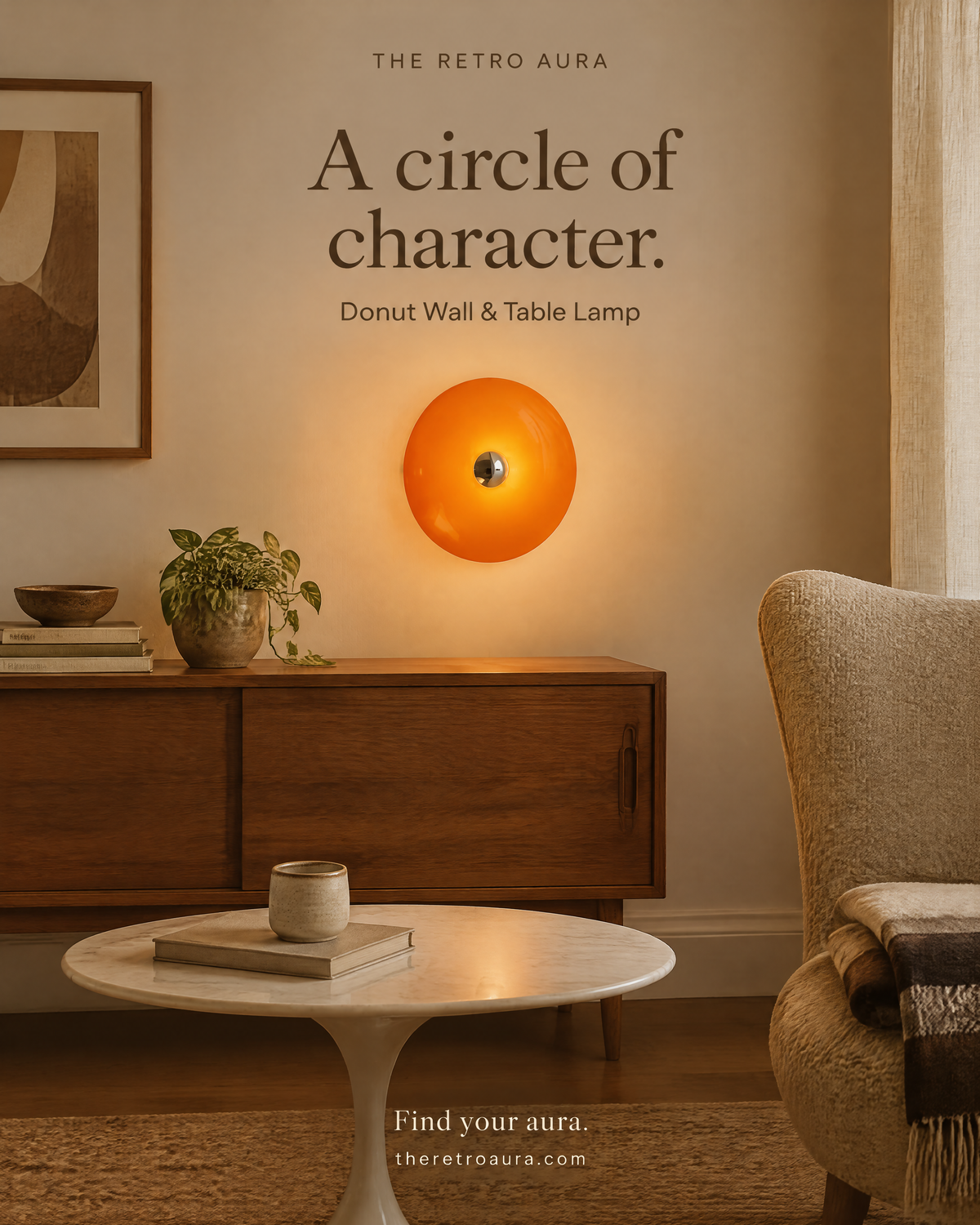 Lampe sans fil Donut pour mur et table