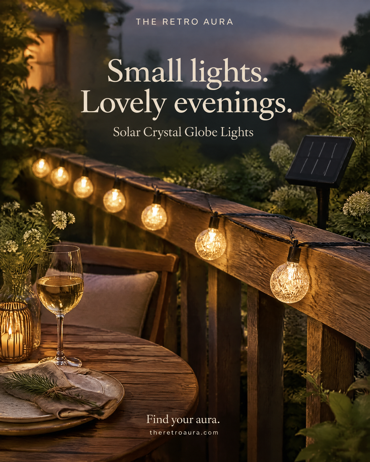 Guirlandes lumineuses Aura Solar Crystal Globe — Jardin et arbres