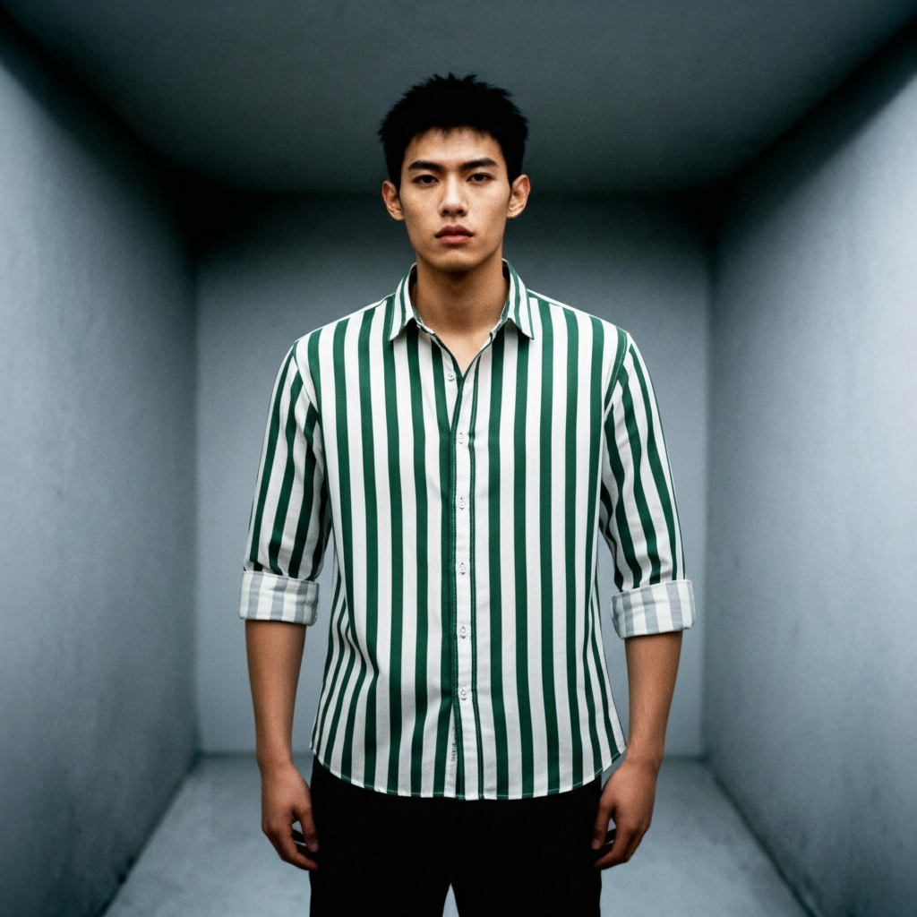 Silk Stripe Long Sleeve Shirt