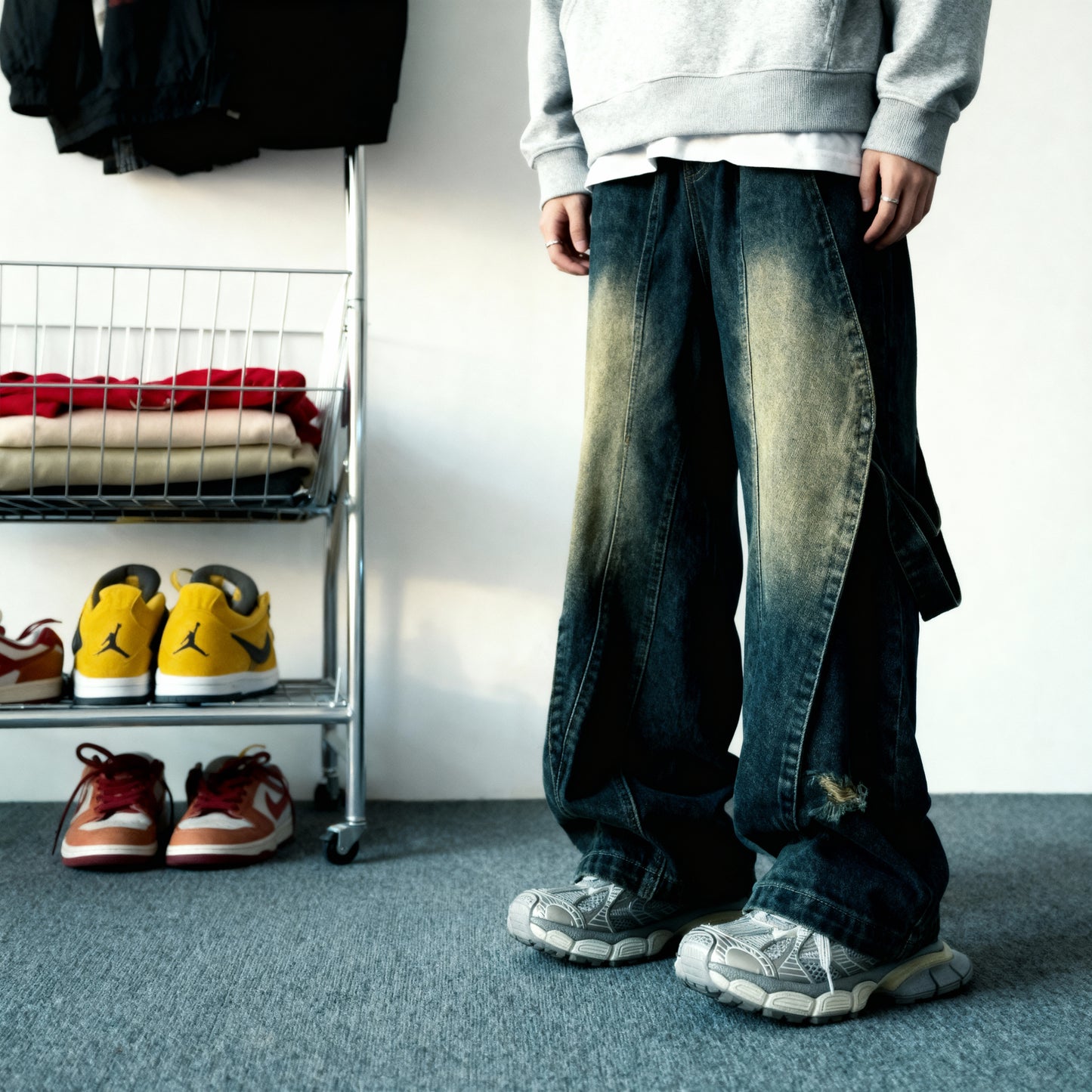 Patchwork Denim Jeans – Retro High Street Style