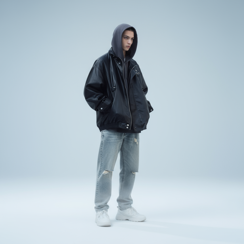 Leather Moto Jacket – Retro American Style