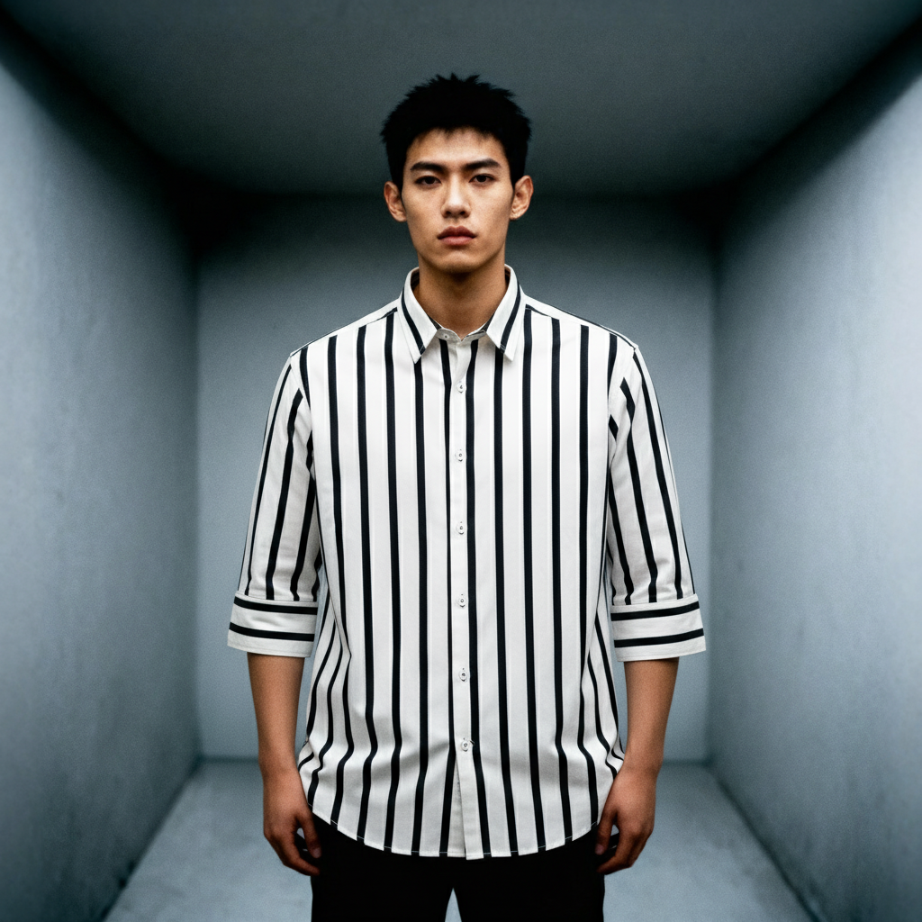 Silk Stripe Long Sleeve Shirt